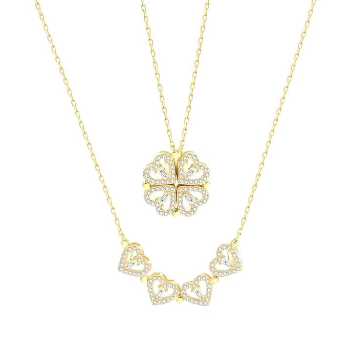 Luxe Heart & Clover Magnetic Necklace