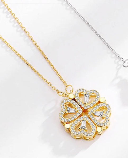 Luxe Heart & Clover Magnetic Necklace